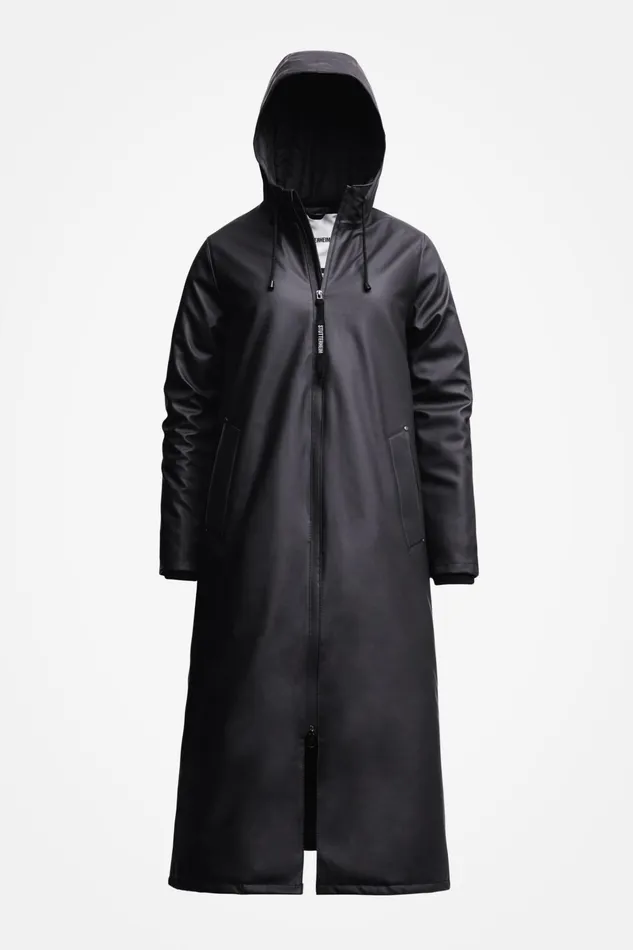 Stutterheim Mosebacke Long Winter Jacket Black Women Winter Coats
