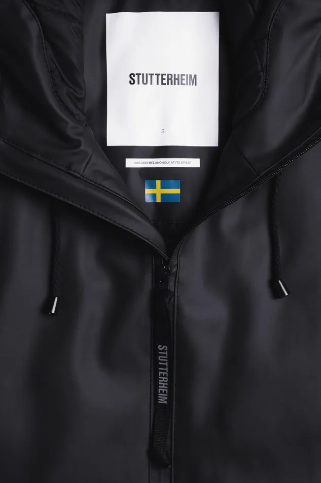 Stutterheim Mosebacke Long Winter Jacket Black Women Winter Coats