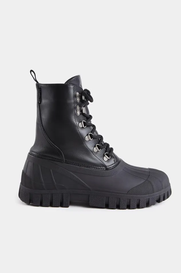 Stutterheim Patrol Boot Leather Black Women Combat Boots
