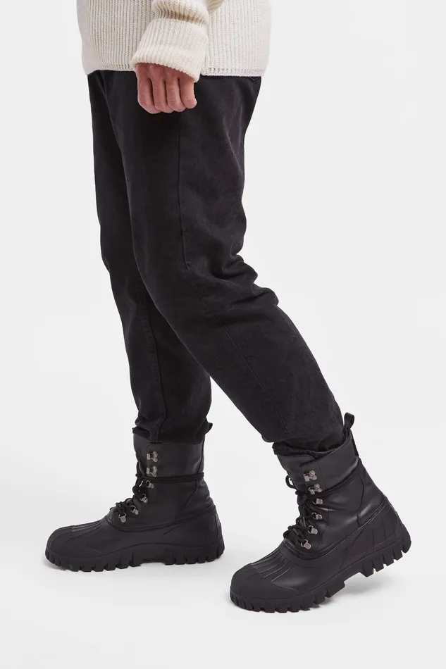 Stutterheim Patrol Boot Leather Black Women Combat Boots