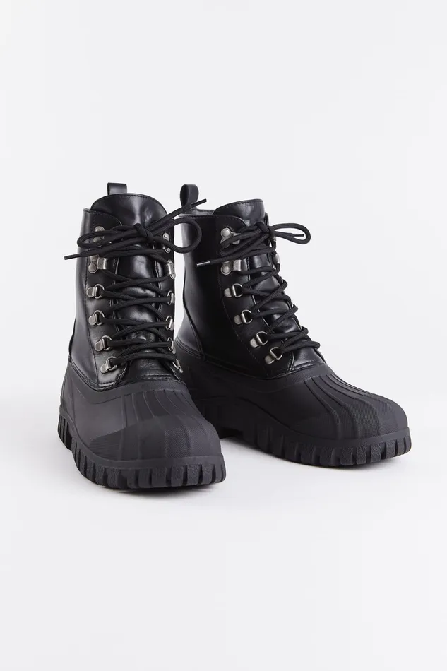 Stutterheim Patrol Boot Leather Black Women Combat Boots
