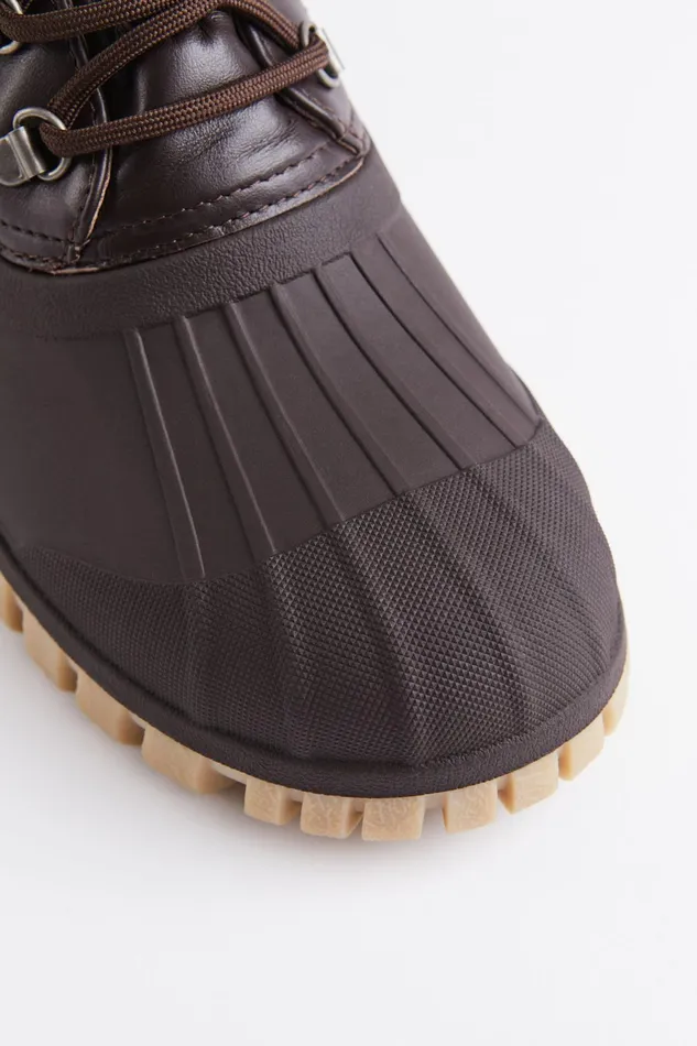 Stutterheim Patrol Boot Leather Coffee Women Lace Up Boots