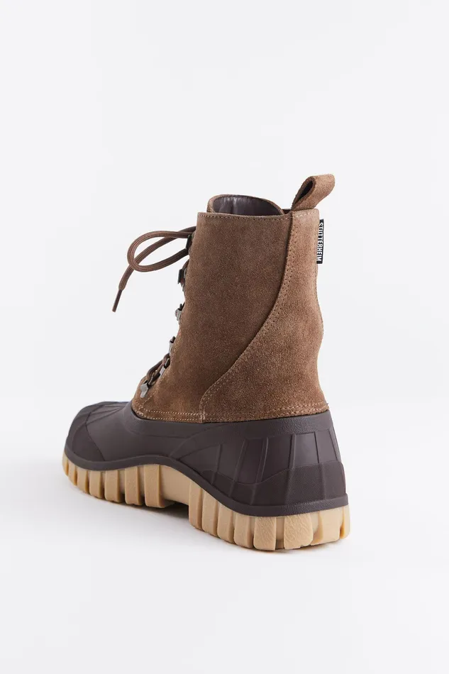 Stutterheim Patrol Boot Suede Tobacco Women Combat Boots