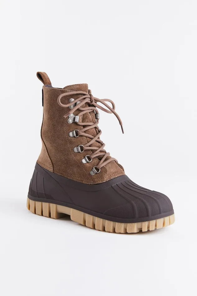 Stutterheim Patrol Boot Suede Tobacco Women Combat Boots