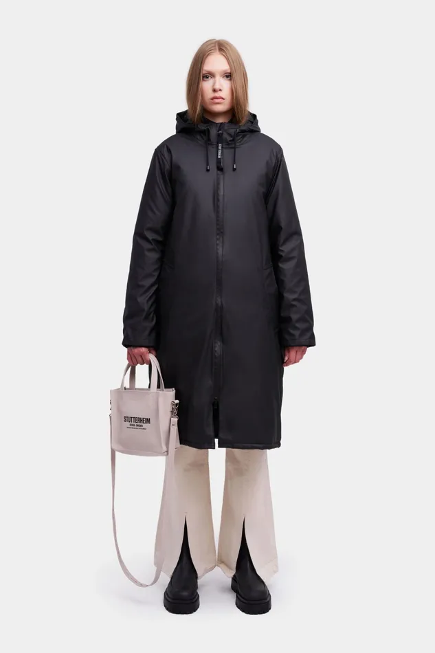 Stutterheim Stockholm Long Winter Jacket Black Women Winter Coats