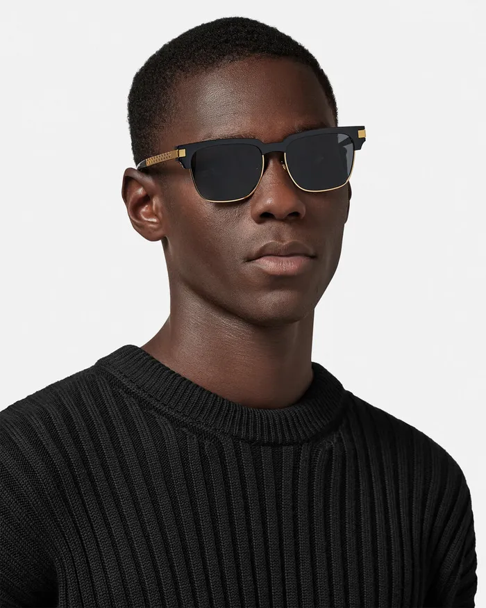 Sunglasses Men Versace Greca Sunglasses Blackgold