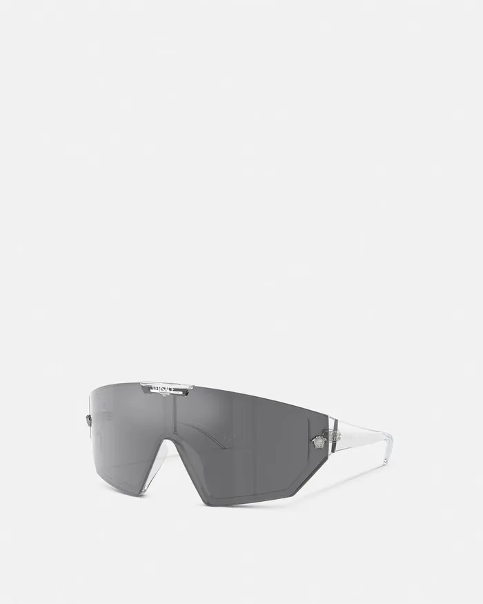 Sunglasses WomenMen Versace Medusa Horizon Maxi Sunglasses Transparent