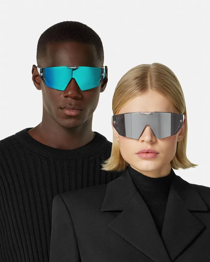 Sunglasses WomenMen Versace Medusa Horizon Maxi Sunglasses Transparent