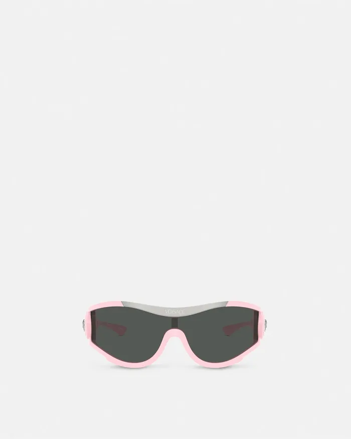 Sunglasses WomenMen Versace Medusa Medallion Shield Sunglasses Pink