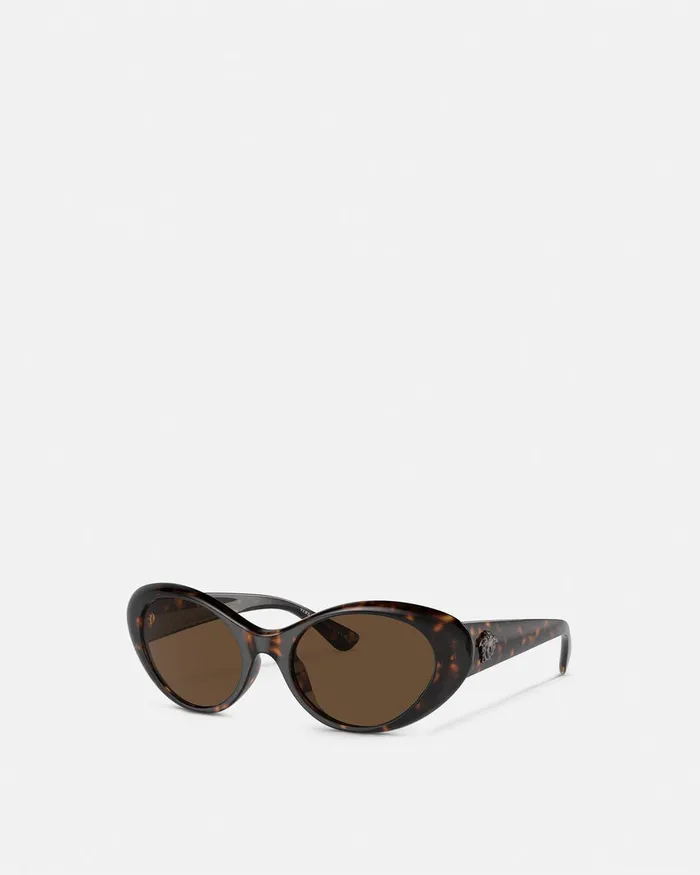 Sunglasses Women Versace La Medusa Oval Sunglasses Havana