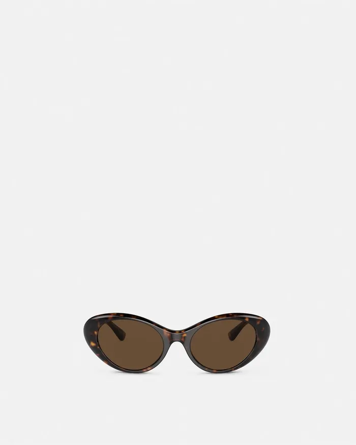 Sunglasses Women Versace La Medusa Oval Sunglasses Havana