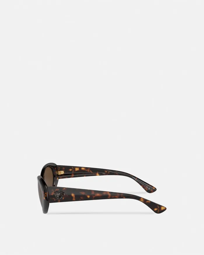 Sunglasses Women Versace La Medusa Oval Sunglasses Havana