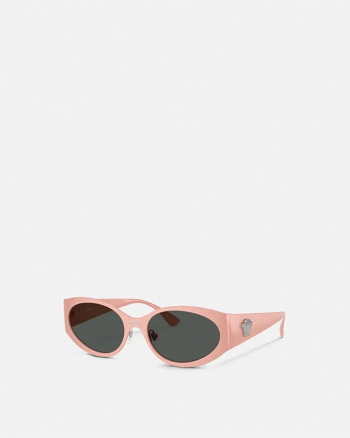 Sunglasses Women Versace La Medusa Oval Sunglasses Pink