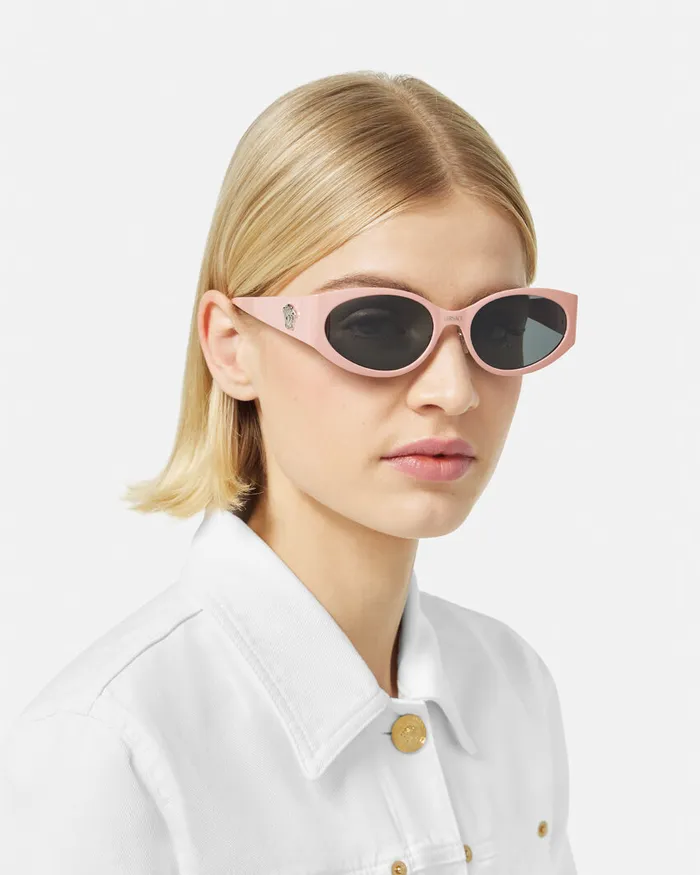 Sunglasses Women Versace La Medusa Oval Sunglasses Pink