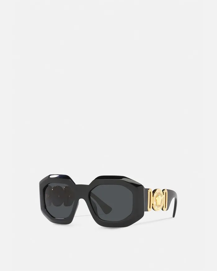Sunglasses Women Versace Maxi Medusa Biggie Squared Sunglasses Blackgold
