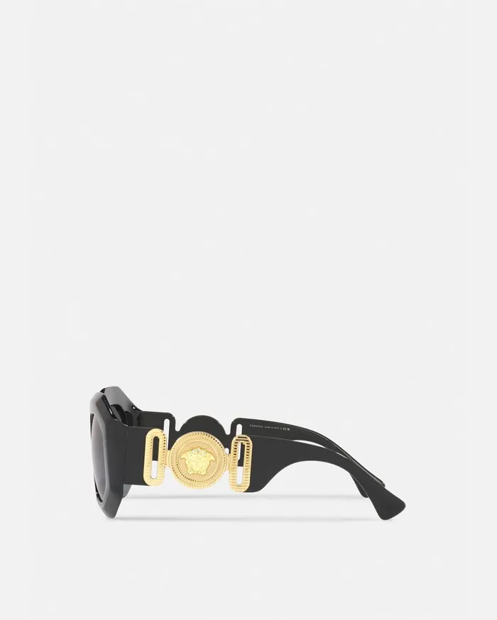 Sunglasses Women Versace Maxi Medusa Biggie Squared Sunglasses Blackgold