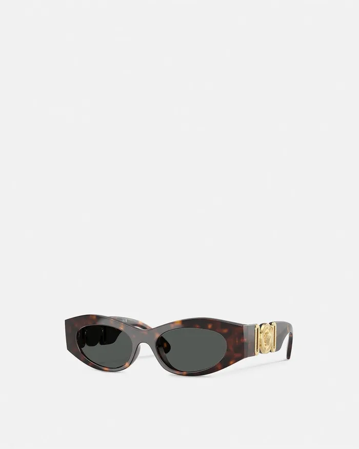 Sunglasses Women Versace Medusa Biggie CatEye Sunglasses Havana