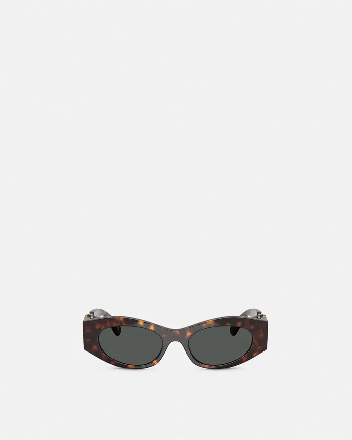 Sunglasses Women Versace Medusa Biggie CatEye Sunglasses Havana
