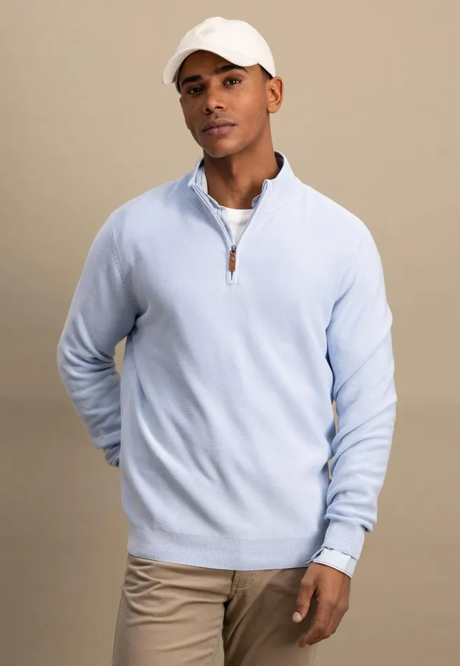 Sweater Men FYNCHHATTON Cotton Knitting Sweater With A Troyer Collar Summer Breezenavy Sweater Men FYNCHHATTON Cotton Knitting Sweater With A Troyer Collar Summer Breezenavy