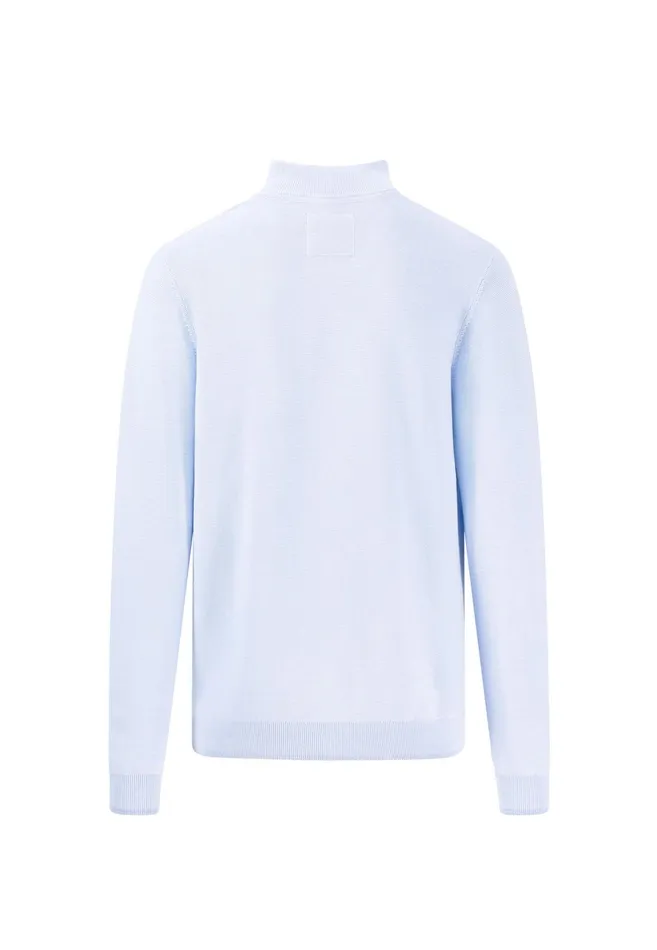 Sweater Men FYNCHHATTON Cotton Knitting Sweater With A Troyer Collar Summer Breezenavy