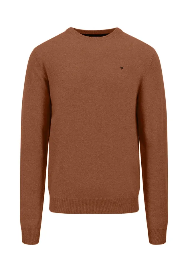 Sweater Men FYNCHHATTON Knitting Sweater Made Of Wool With A Circular Neckline Winter Whitenew Dijoncloud Bluenavyhazel