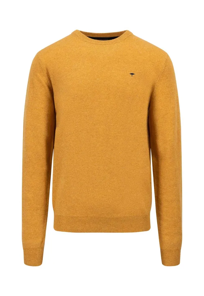 Sweater Men FYNCHHATTON Knitting Sweater Made Of Wool With A Circular Neckline Winter Whitenew Dijoncloud Bluenavyhazel