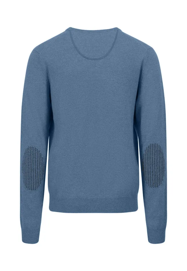 Sweater Men FYNCHHATTON Knitting Sweater Made Of Wool With A Circular Neckline Winter Whitenew Dijoncloud Bluenavyhazel