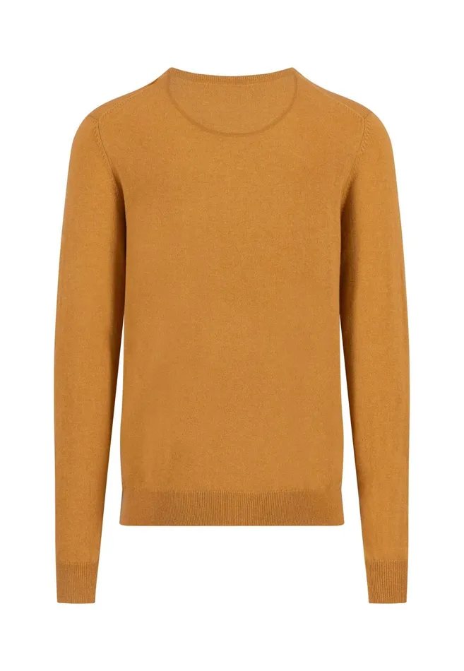 Sweater Men FYNCHHATTON Merinocashmere Sweater With A Round Neckline Cloud Bluenightlight Khakidark Emeraldgrass Greennavy