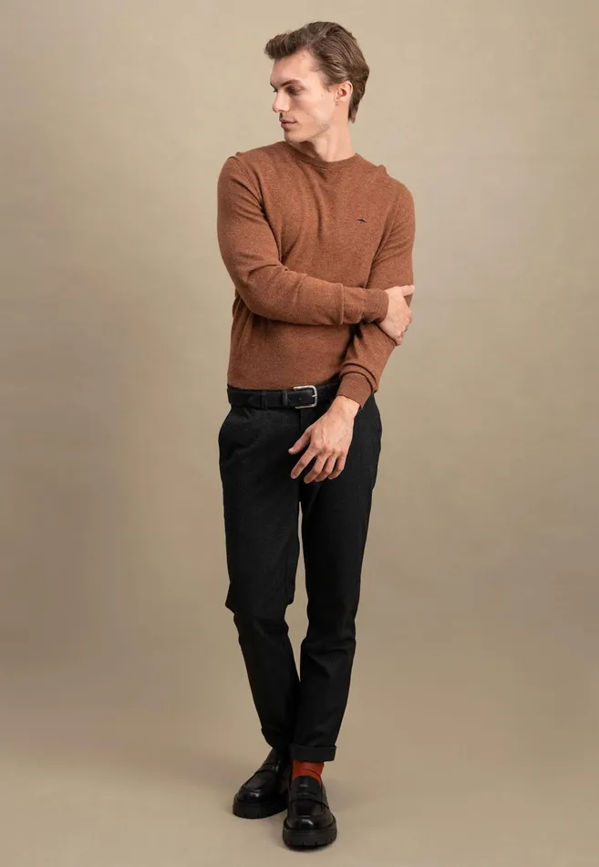 Sweater Men FYNCHHATTON Merinocashmere Sweater With A Round Neckline Cloud Bluenightlight Khakidark Emeraldgrass Greennavy
