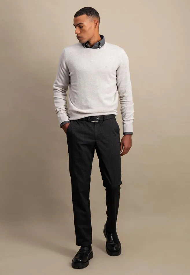 Sweater Men FYNCHHATTON Merinocashmere Sweater With A Round Neckline Cloud Bluenightlight Khakidark Emeraldgrass Greennavy