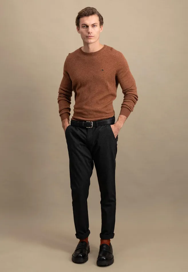 Sweater Men FYNCHHATTON Merinocashmere Sweater With A Round Neckline Cloud Bluenightlight Khakidark Emeraldgrass Greennavy