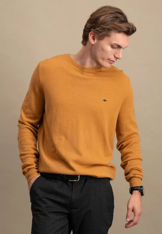 Sweater Men FYNCHHATTON Merinocashmere Sweater With A Round Neckline Cloud Bluenightlight Khakidark Emeraldgrass Greennavy