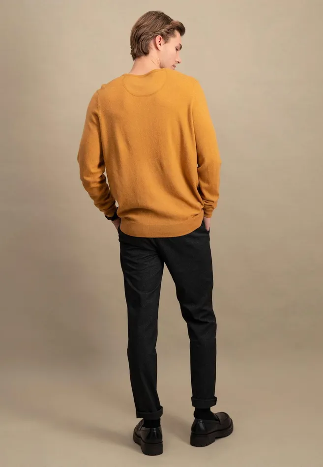 Sweater Men FYNCHHATTON Merinocashmere Sweater With A Round Neckline Cloud Bluenightlight Khakidark Emeraldgrass Greennavy