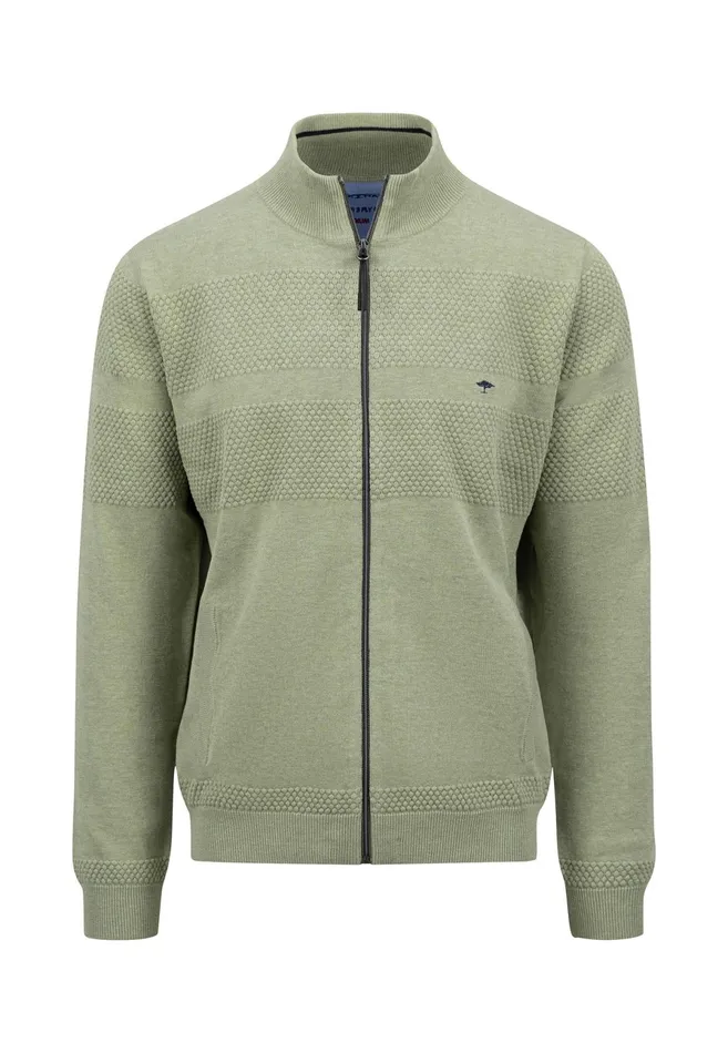 Sweater Men FYNCHHATTON Parting Jacket Made Of Cotton With Zipper Light Khakinavy Sweater Men FYNCHHATTON Parting Jacket Made Of Cotton With Zipper Light Khakinavy