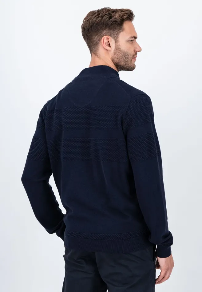 Sweater Men FYNCHHATTON Parting Jacket Made Of Cotton With Zipper Light Khakinavy