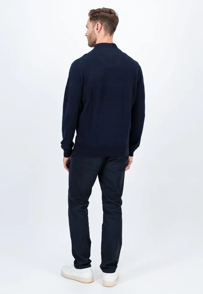 Sweater Men FYNCHHATTON Parting Jacket Made Of Cotton With Zipper Light Khakinavy