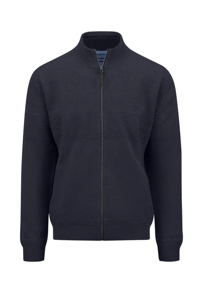 Sweater Men FYNCHHATTON Parting Jacket Made Of Cotton With Zipper Light Khakinavy