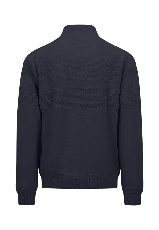 Sweater Men FYNCHHATTON Parting Jacket Made Of Cotton With Zipper Light Khakinavy