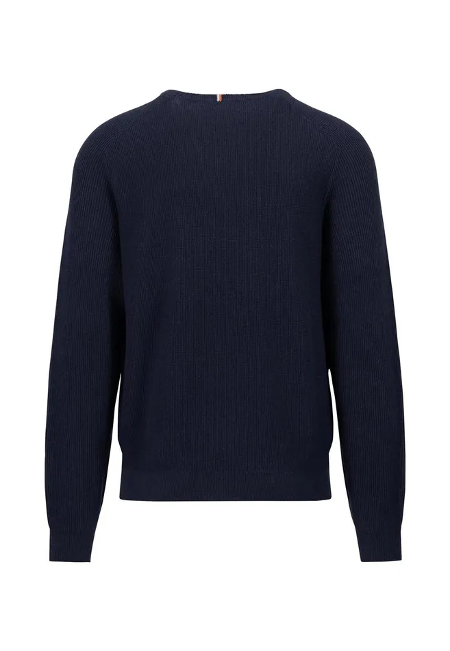Sweater Men FYNCHHATTON Pullovers Made Of Cotton Twocolor Optics Dark Khakinavy