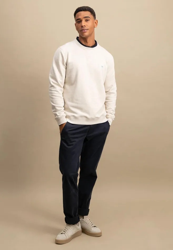 Sweater Men FYNCHHATTON Sweater With A Circular Neckline Poppy Rednew Offwhitenavy