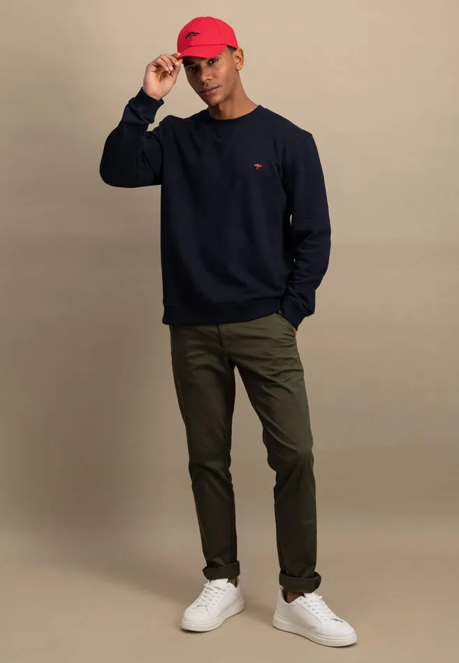 Sweater Men FYNCHHATTON Sweater With A Circular Neckline Poppy Rednew Offwhitenavy