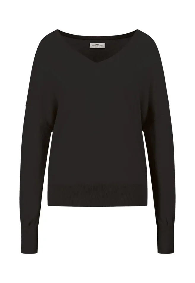 Sweater Women FYNCHHATTON Sweater With Silk Content And Vneckline Blackdusty Rosetaupe