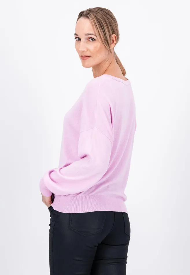 Sweater Women FYNCHHATTON Sweater With Silk Content And Vneckline Blackdusty Rosetaupe