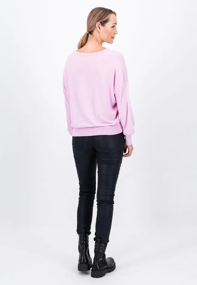 Sweater Women FYNCHHATTON Sweater With Silk Content And Vneckline Blackdusty Rosetaupe