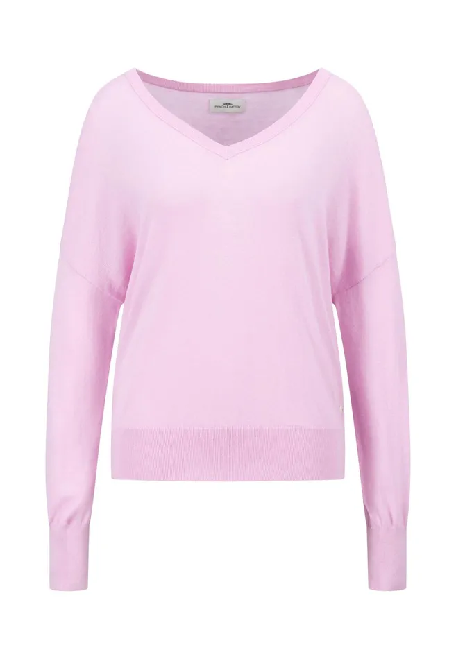 Sweater Women FYNCHHATTON Sweater With Silk Content And Vneckline Blackdusty Rosetaupe