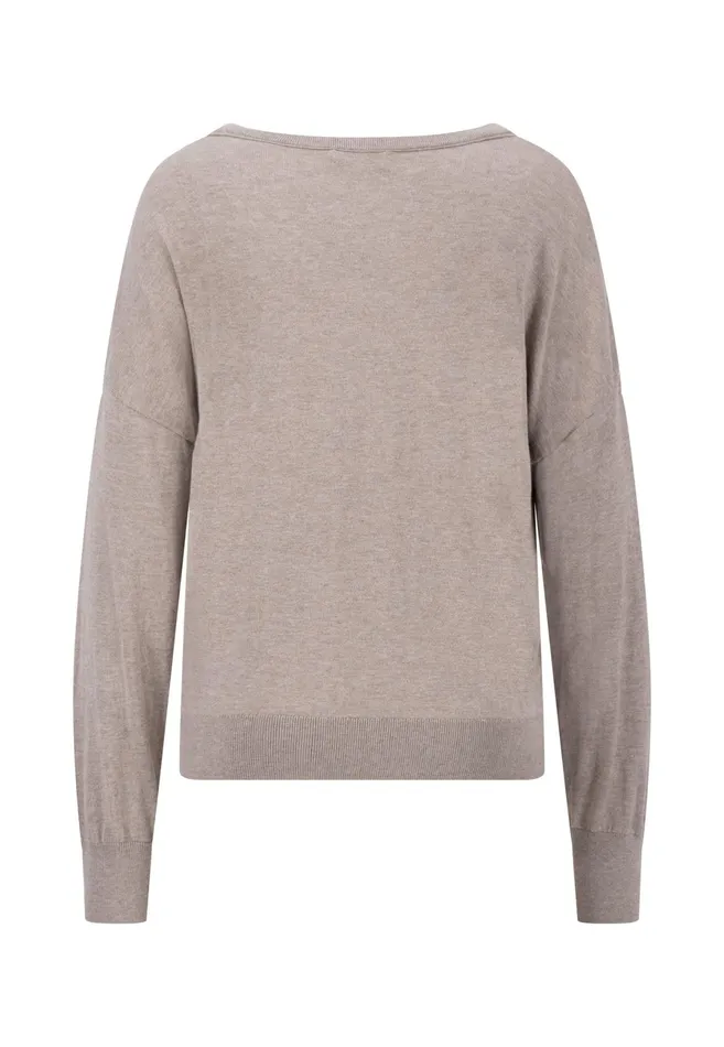 Sweater Women FYNCHHATTON Sweater With Silk Content And Vneckline Blackdusty Rosetaupe