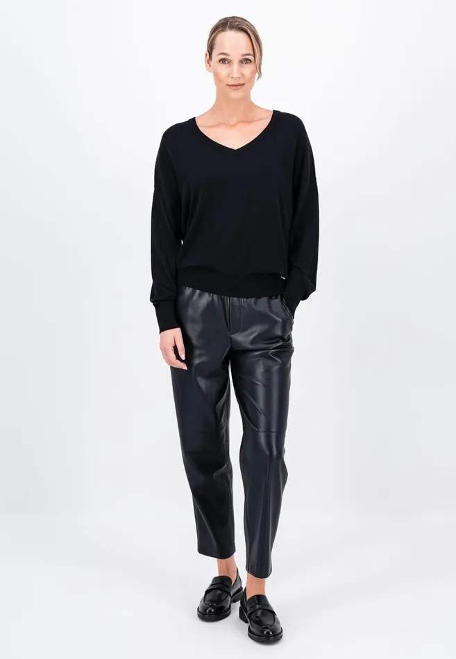 Sweater Women FYNCHHATTON Sweater With Silk Content And Vneckline Blackdusty Rosetaupe