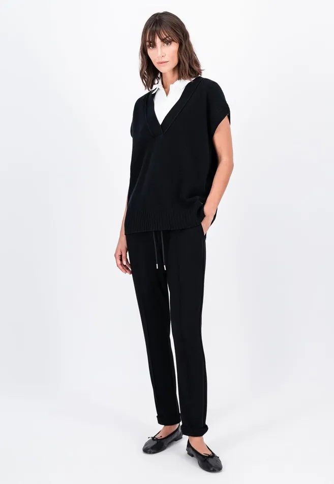 Sweater Women FYNCHHATTON Wool With Vneck Knitted Sweaters Black