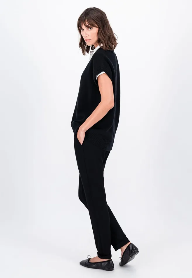 Sweater Women FYNCHHATTON Wool With Vneck Knitted Sweaters Black