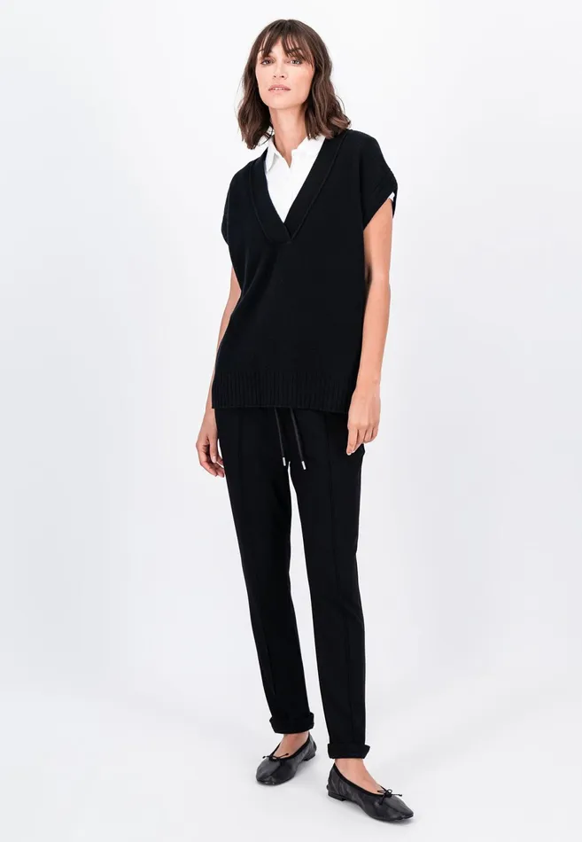 Sweater Women FYNCHHATTON Wool With Vneck Knitted Sweaters Black